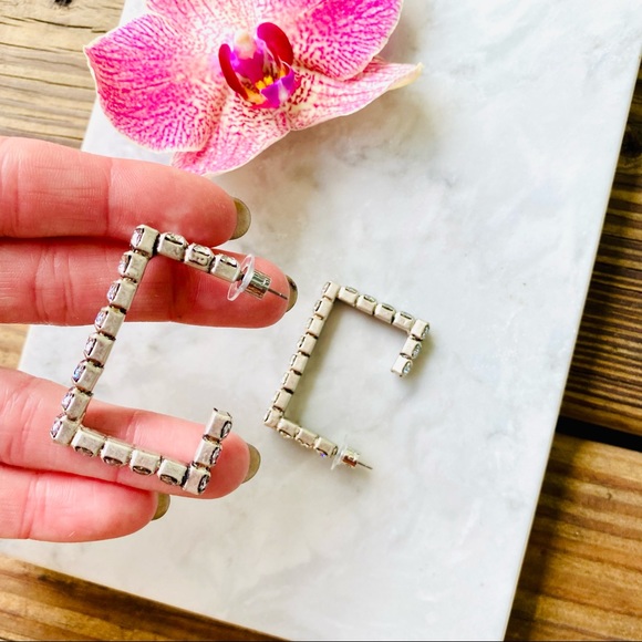 DANNIJO Archer Silverplated & Swarovski Crystal Hoop Earrings NWT - Picture 16 of 17